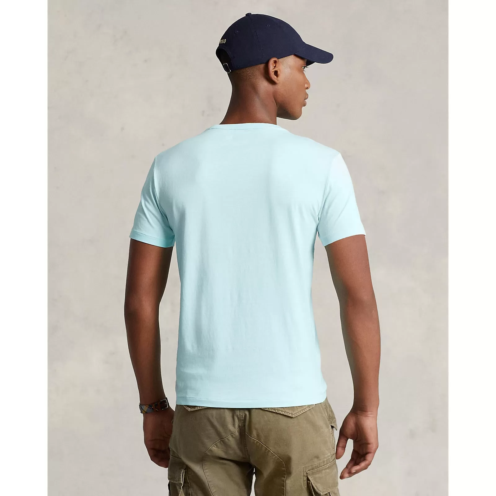 Custom Fit Jersey Crewneck T-Shirt - Turquoise Aqua