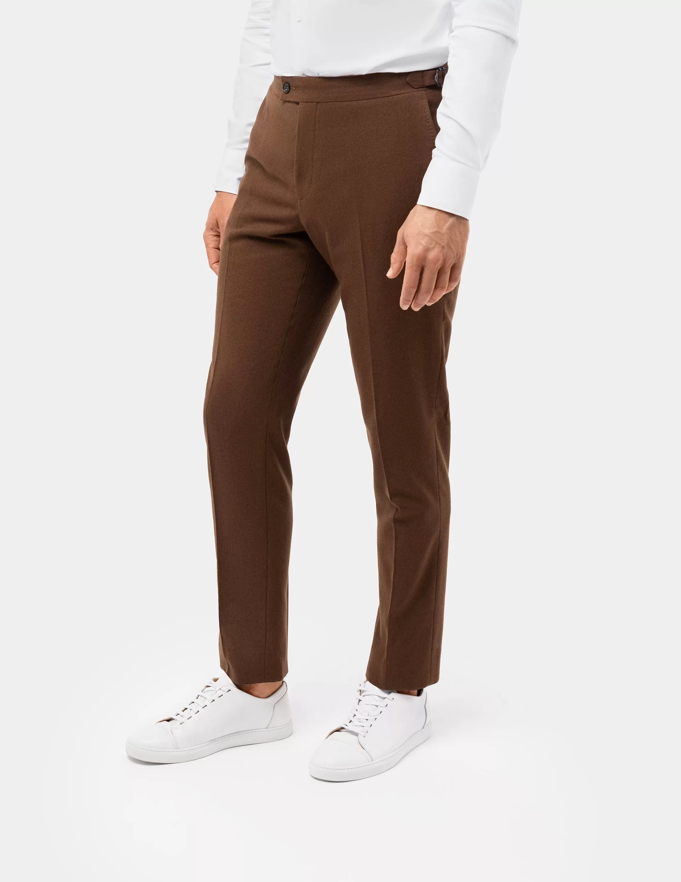 Dark Brown Wool Cashmere Trousers