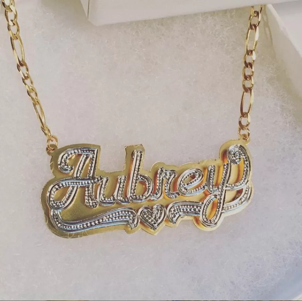 Double Plated Nameplate Necklace - Aubrey O'Day