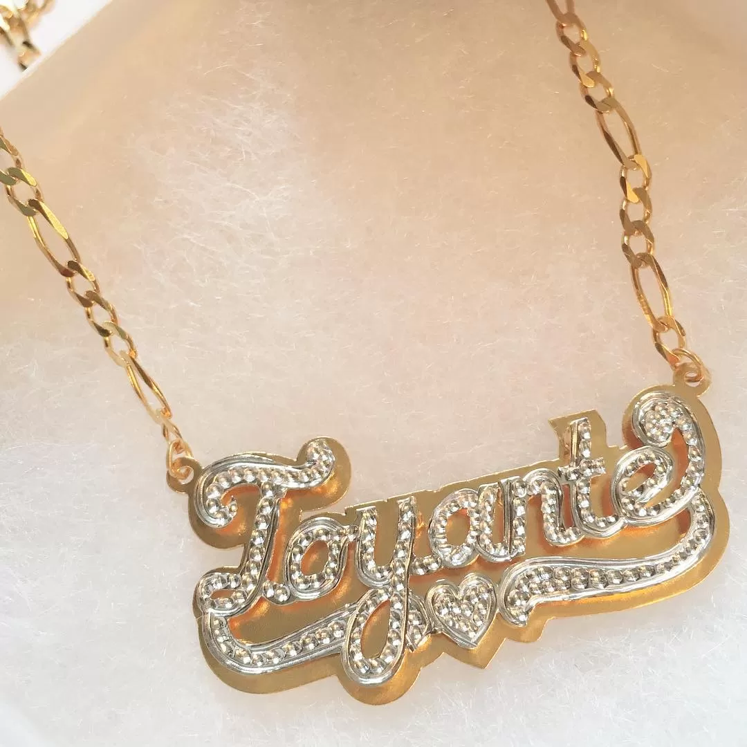 Double Plated Nameplate Necklace - Aubrey O'Day