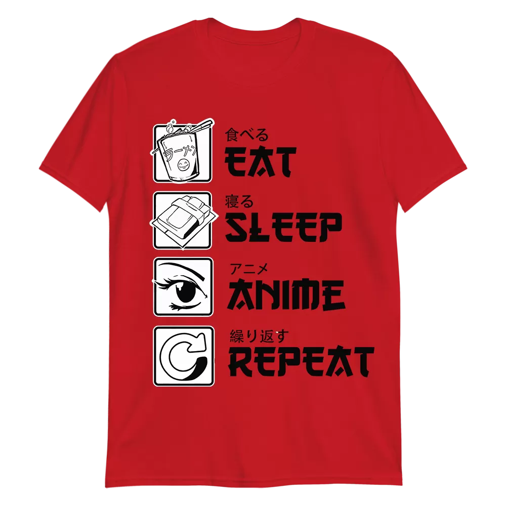 Eat Sleep Anime Repeat Softstyle T-Shirt