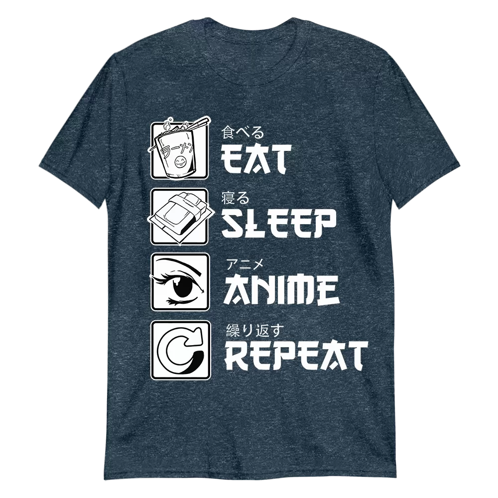 Eat Sleep Anime Repeat Softstyle T-Shirt