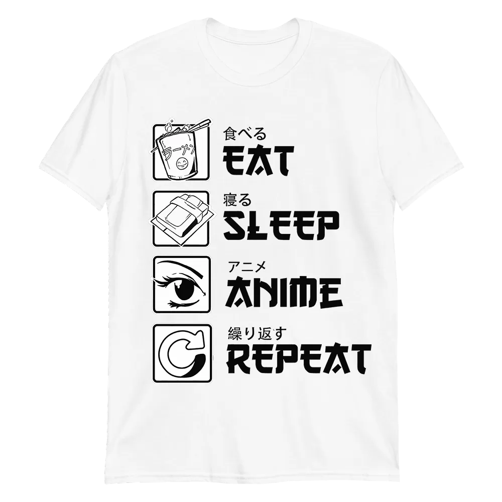 Eat Sleep Anime Repeat Softstyle T-Shirt