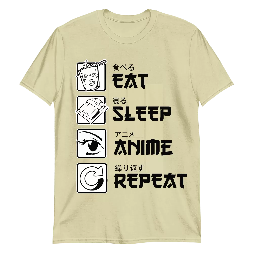 Eat Sleep Anime Repeat Softstyle T-Shirt