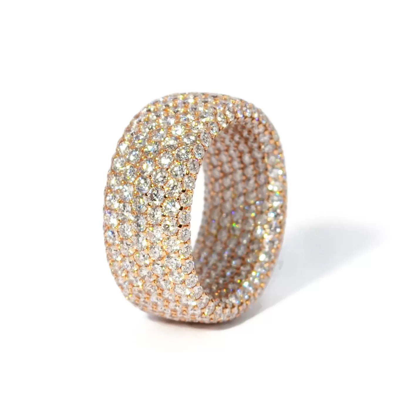 Eclat Jewels - Inside & Out - Diamond Band Ring, 18k Rose Gold