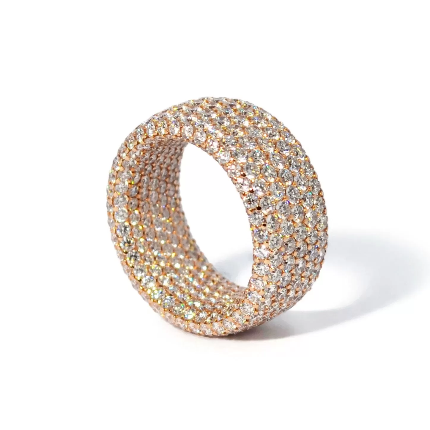 Eclat Jewels - Inside & Out - Diamond Band Ring, 18k Rose Gold