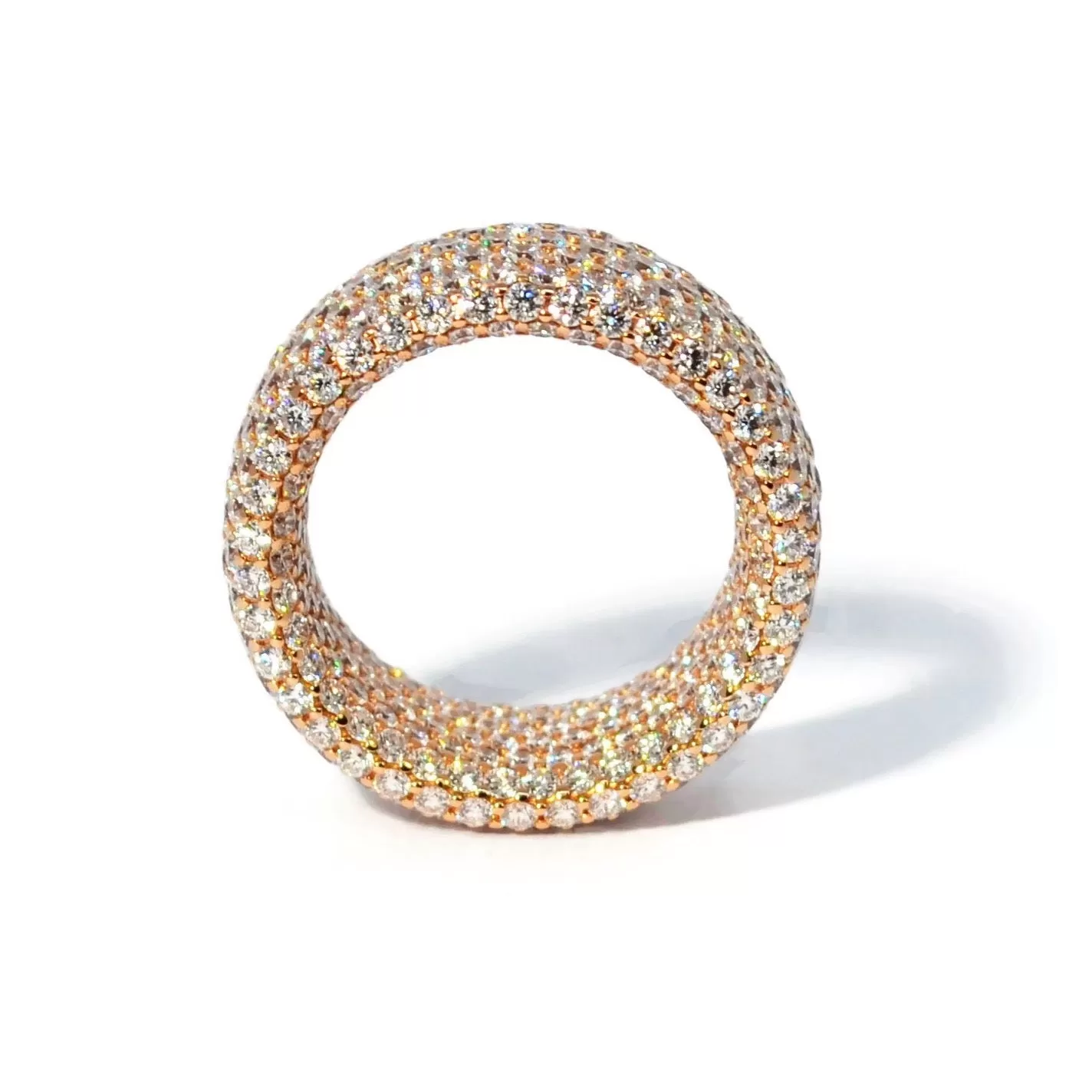 Eclat Jewels - Inside & Out - Diamond Band Ring, 18k Rose Gold