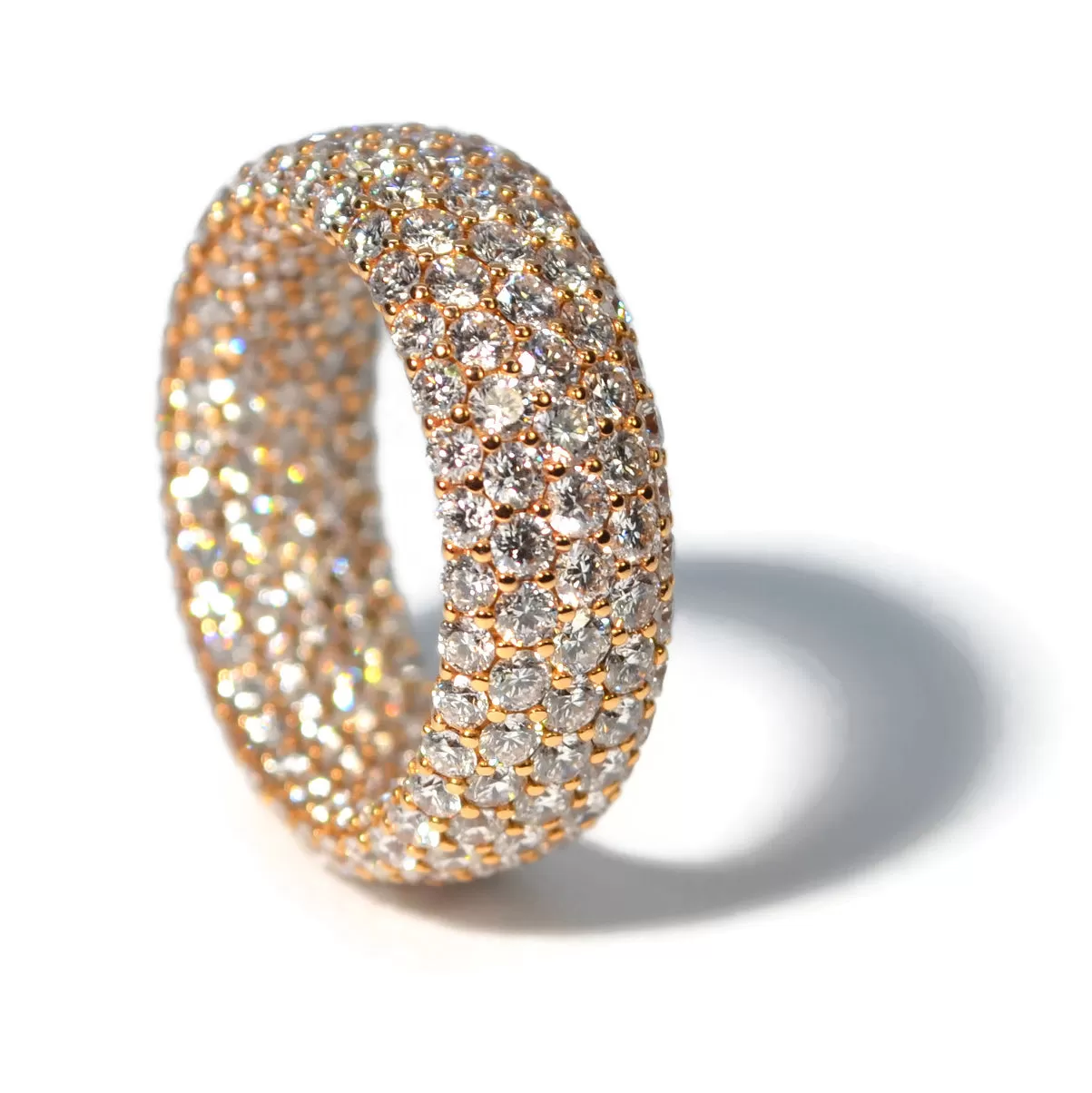 Eclat Jewels - Inside & Out - Diamond Band Ring, 18k Rose Gold