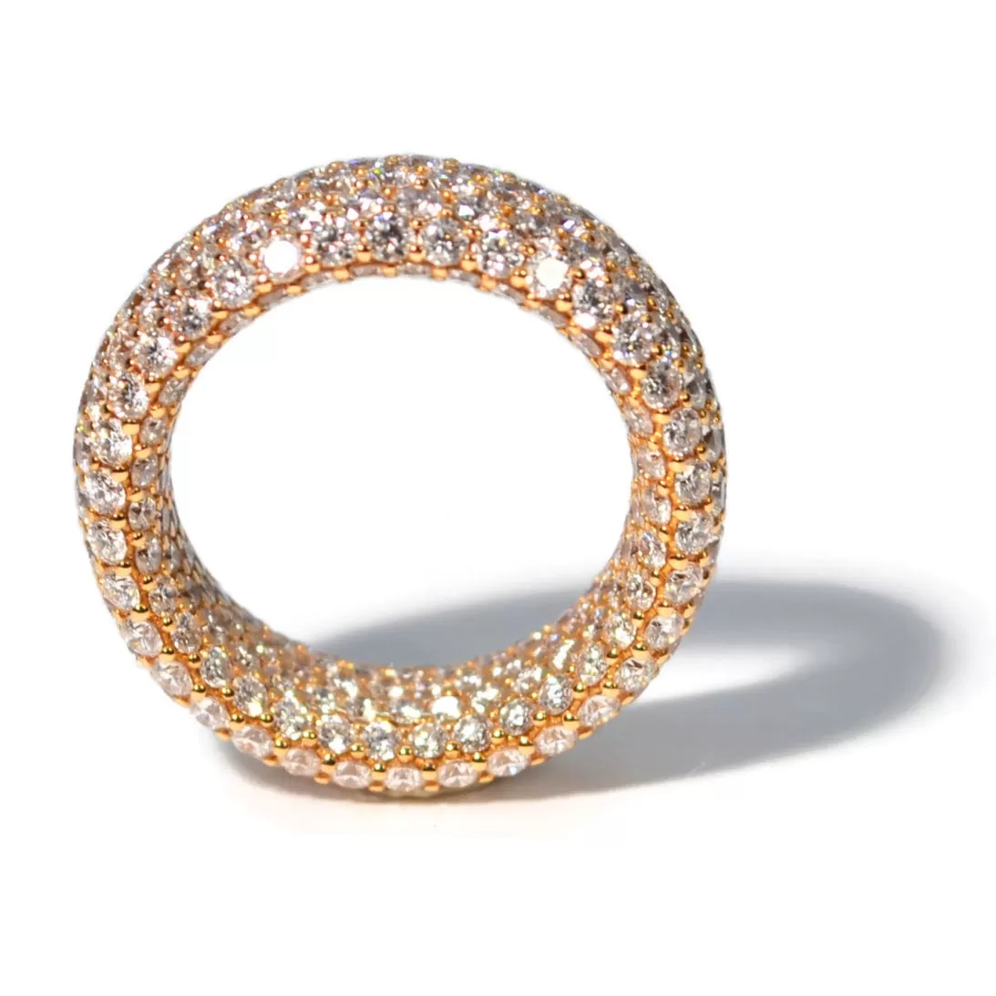 Eclat Jewels - Inside & Out - Diamond Band Ring, 18k Rose Gold