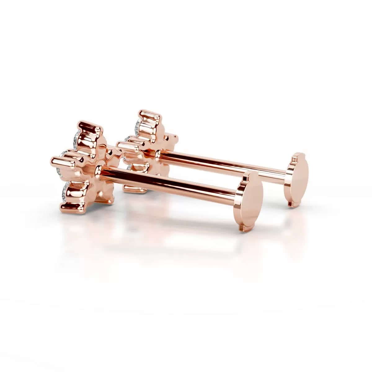 Elsie Diamond Studs Earrings   (0.30 Carat) -14K Rose Gold