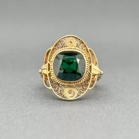 Estate Victorian 21K R Gold 2.54ct Diopside Ring