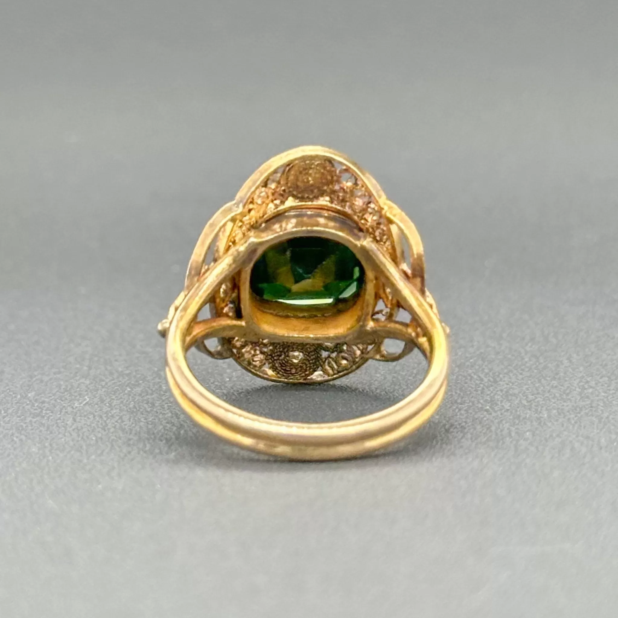 Estate Victorian 21K R Gold 2.54ct Diopside Ring