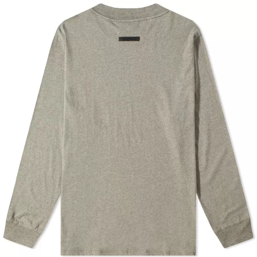 FEAR OF GOD Essentials Summer Core Long Sleeve Tee Dark Heather Oatmeal