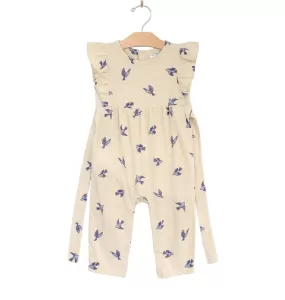 Flutter Long Romper- Bluebirds