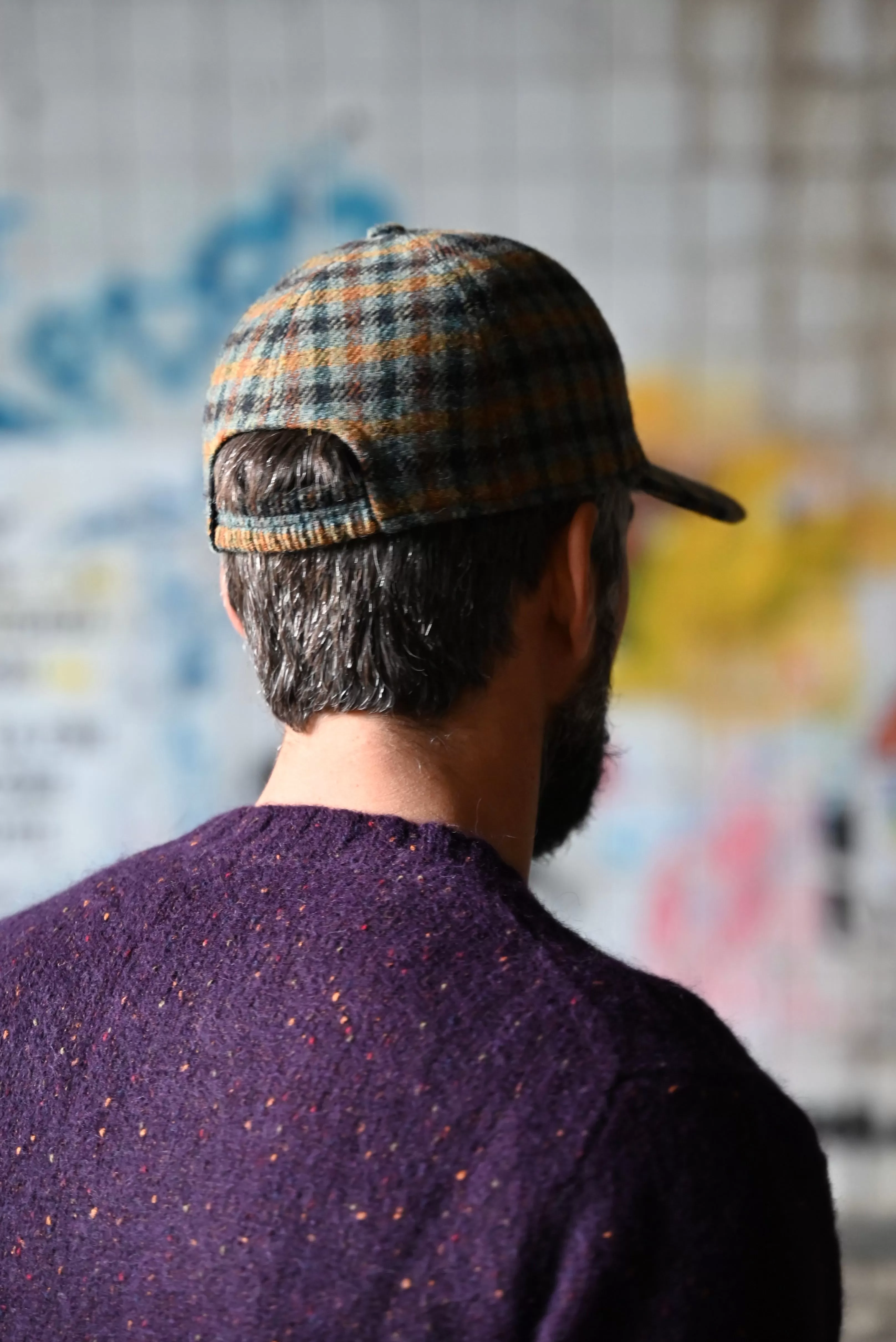 FRESH Shetland Wool Cap Tartan Blue