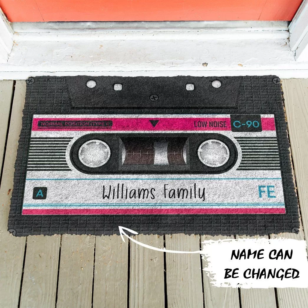 Gearhuman 3D Cassette Tape Custom Name Doormat