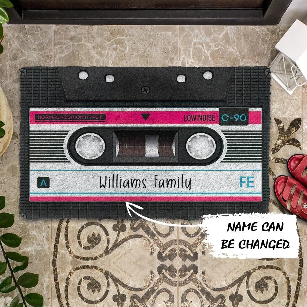 Gearhuman 3D Cassette Tape Custom Name Doormat