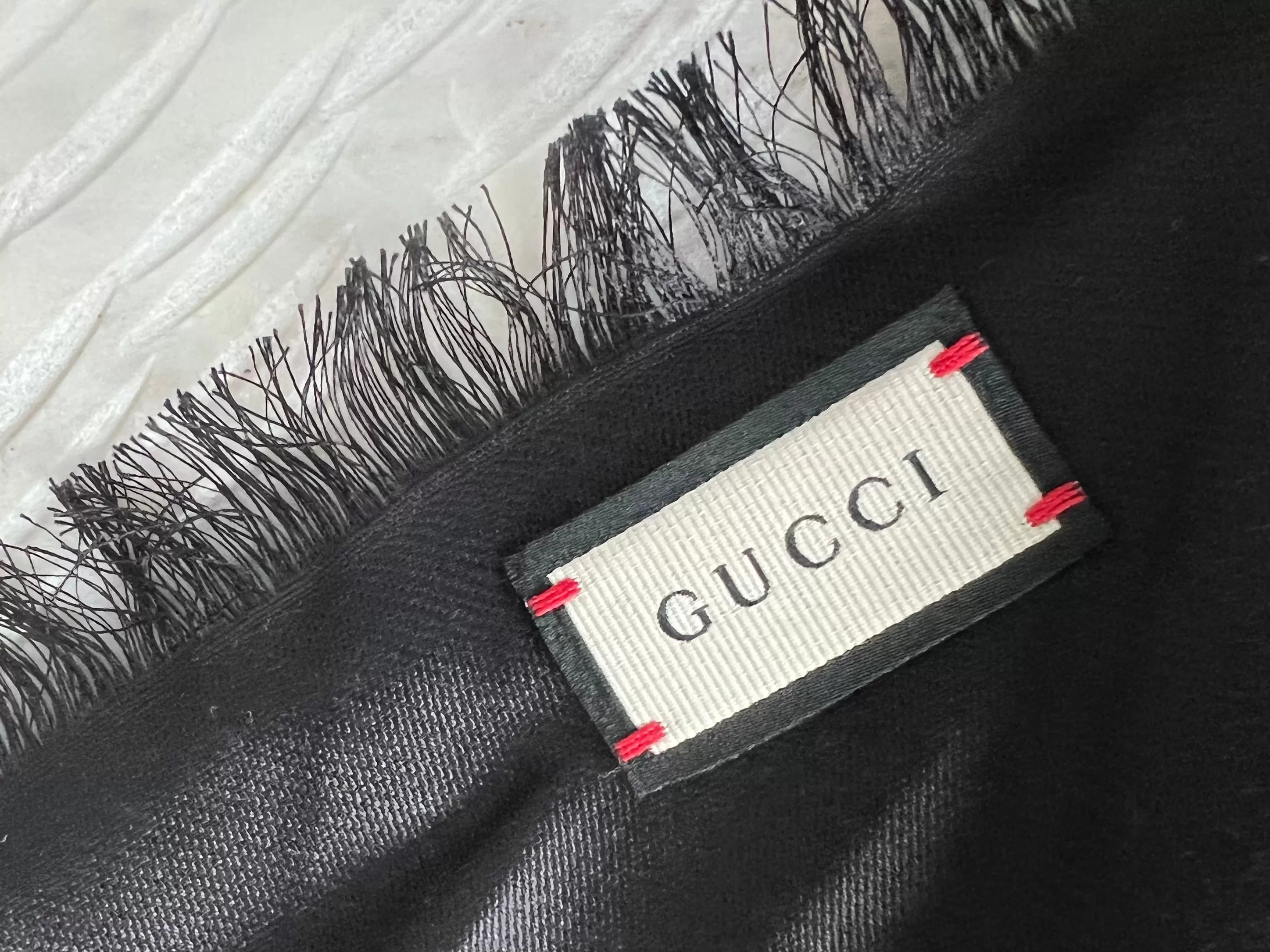 GUCCI GG Jacquard Silk Wool Shawl