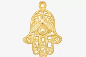 Hamsa Hand Charm Wholesale 14K Gold, Solid 14K Gold, G74