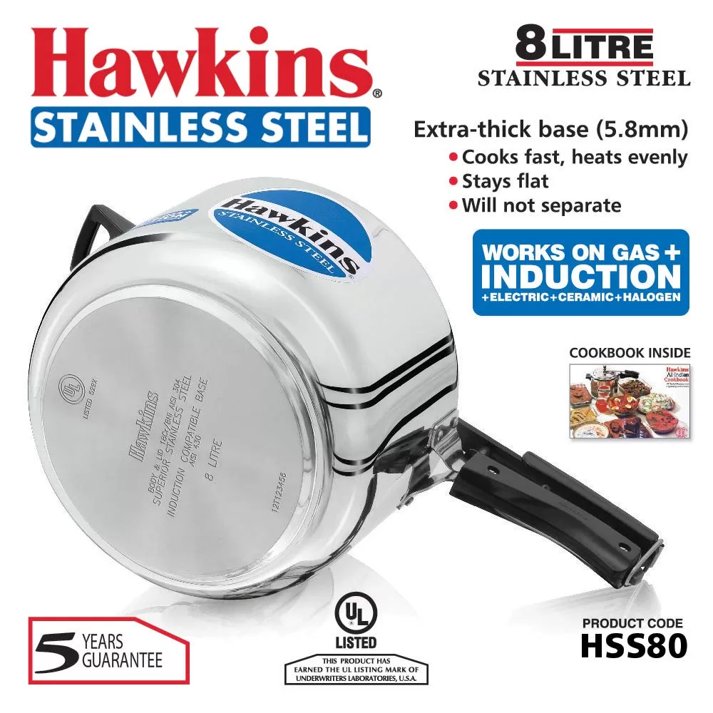 Hawkins Pressure Cooker, Stainless Steel Inner Lid Cooker