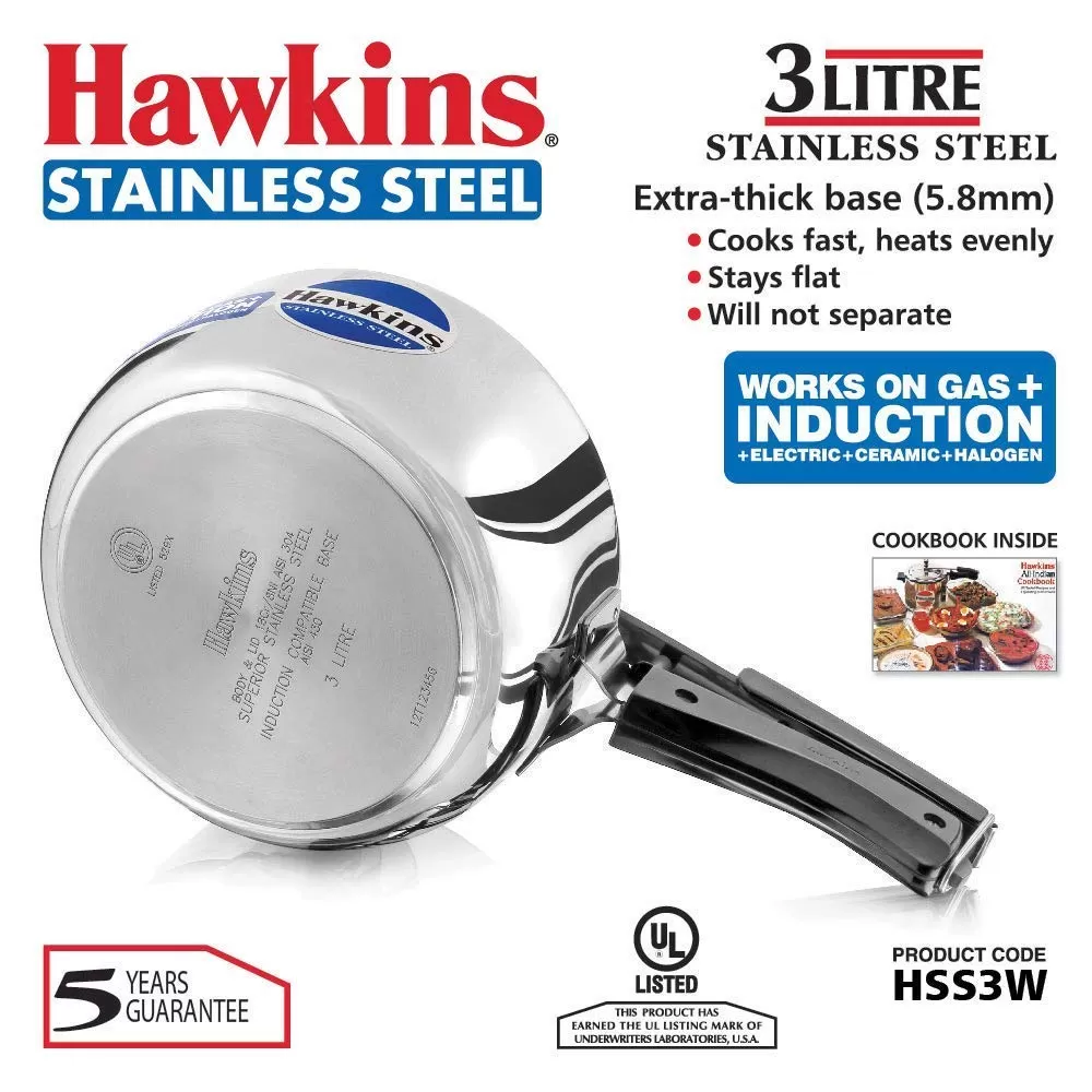 Hawkins Pressure Cooker, Stainless Steel Inner Lid Cooker