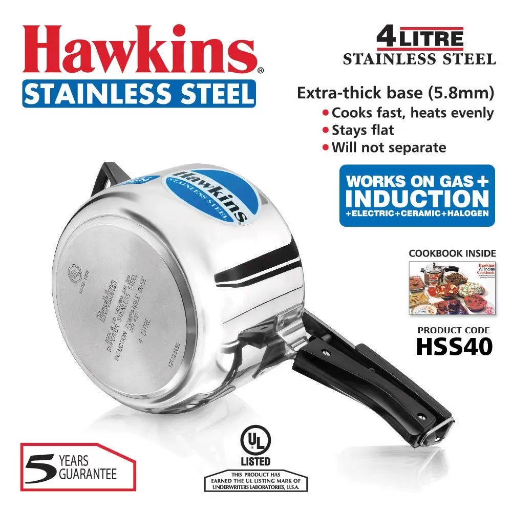 Hawkins Pressure Cooker, Stainless Steel Inner Lid Cooker