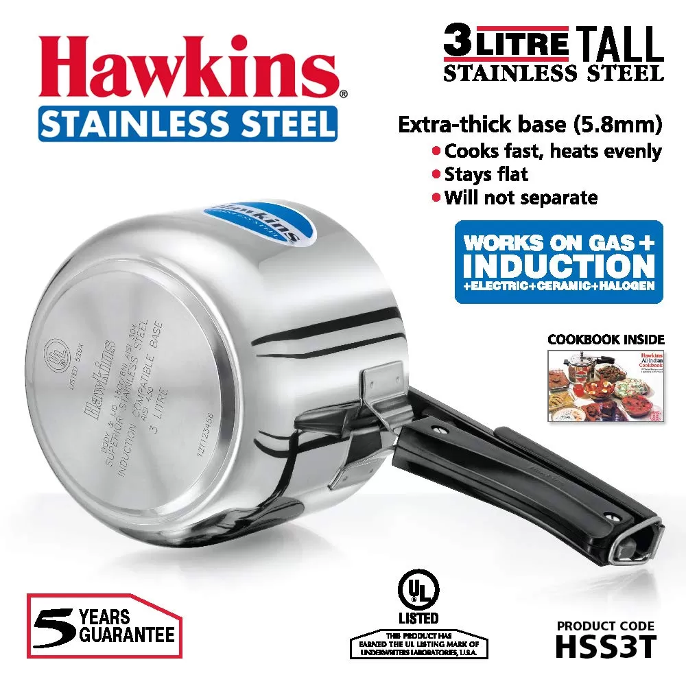 Hawkins Pressure Cooker, Stainless Steel Inner Lid Cooker