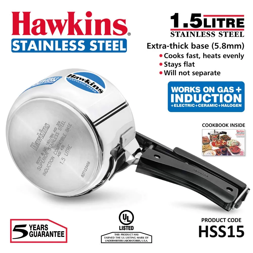 Hawkins Pressure Cooker, Stainless Steel Inner Lid Cooker