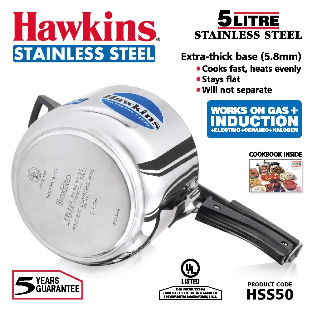 Hawkins Pressure Cooker, Stainless Steel Inner Lid Cooker