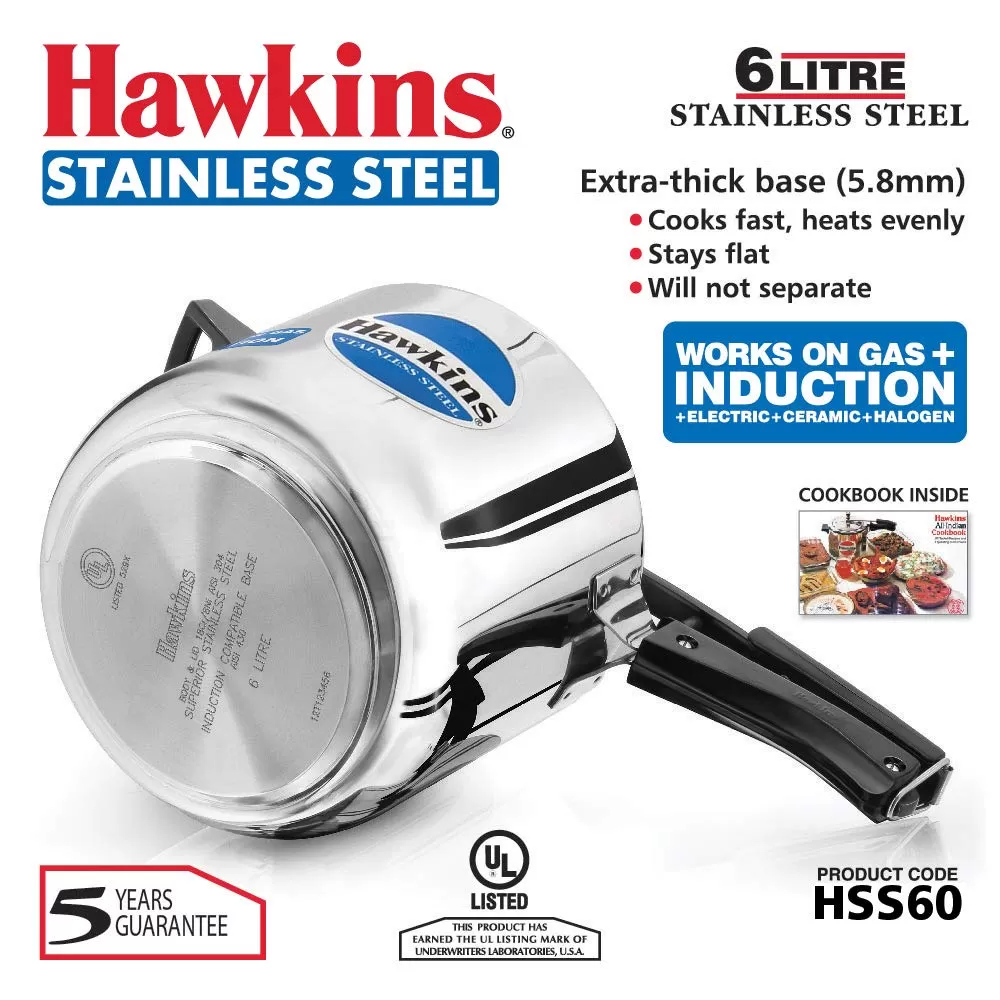 Hawkins Pressure Cooker, Stainless Steel Inner Lid Cooker