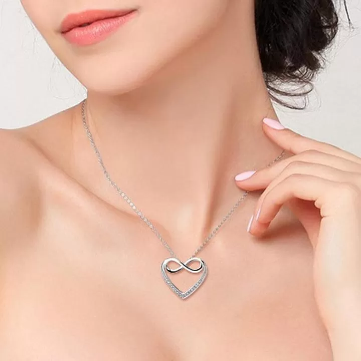 Heart Shaped Infinity Pendant Necklace