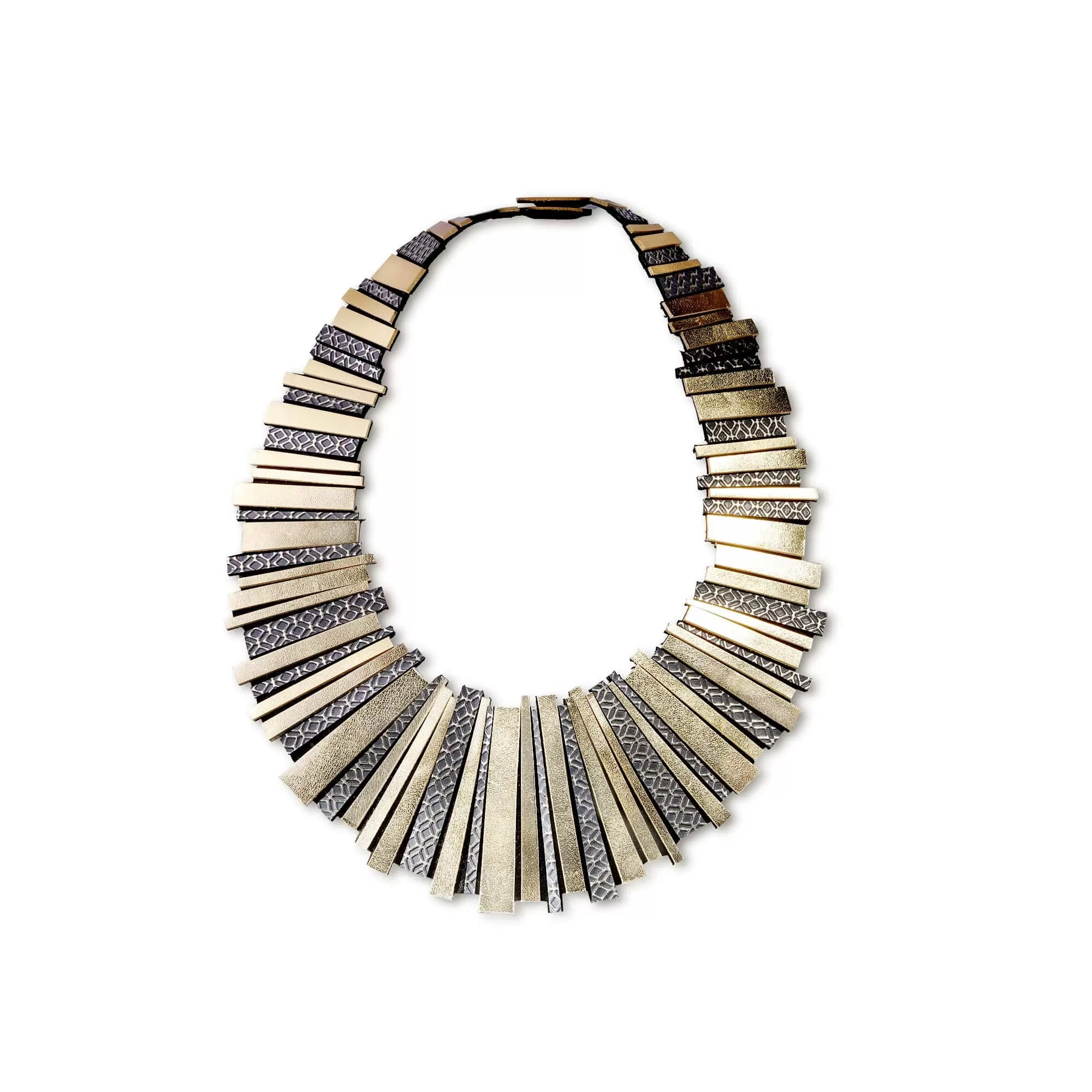 Hellena yellow leather collar necklace