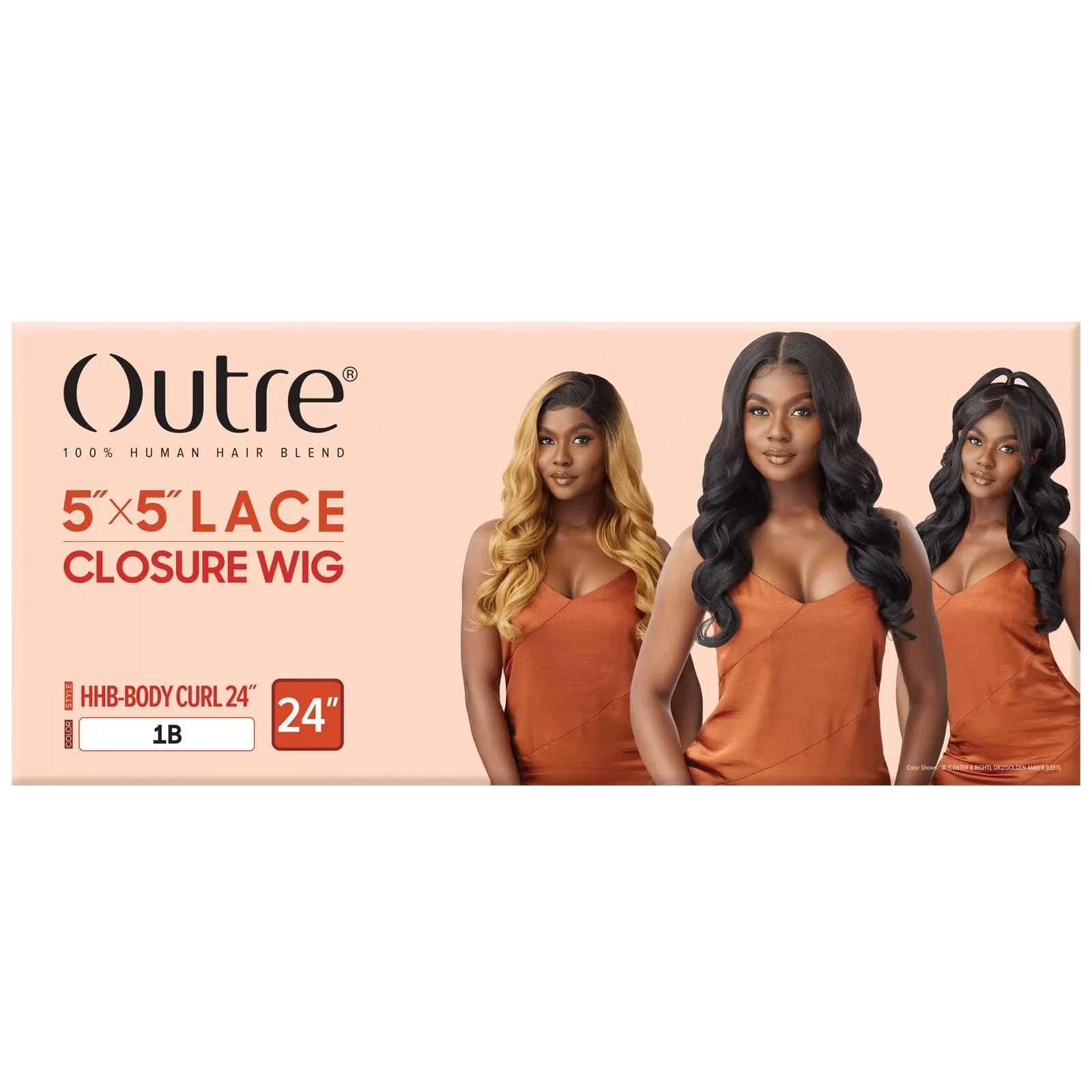 HHB-BODY CURL 24 | Outre Human Hair Blend 5X5 Lace Closure Wig