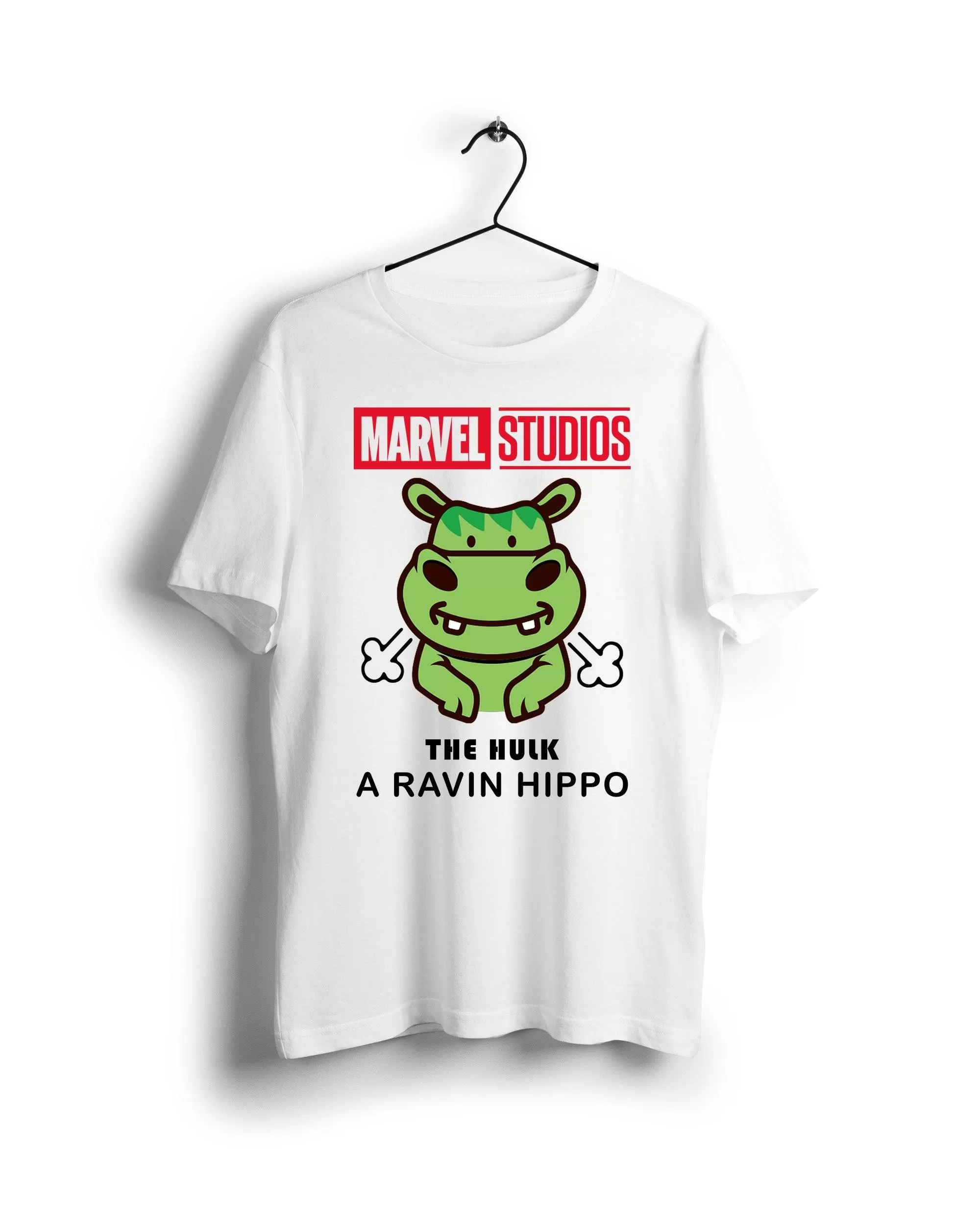 Hulk Marvel X A Ravin Hippo - Digital Graphics Basic T-shirt White