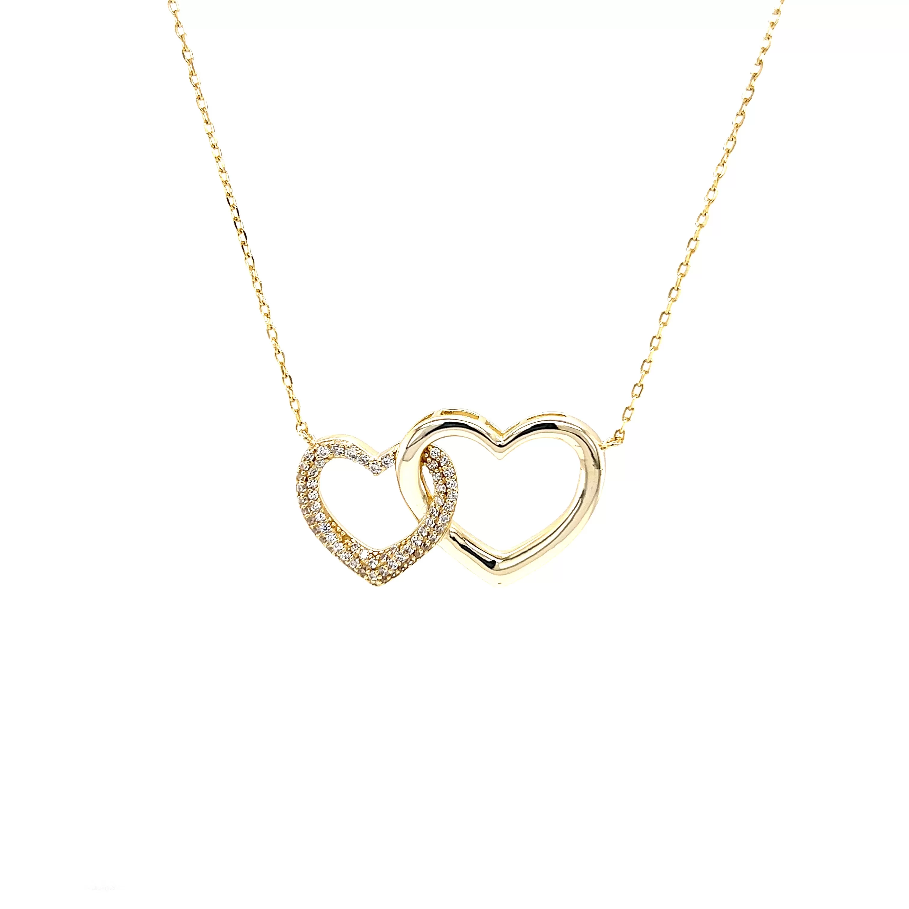 Intertwined Pave CZ Heart Necklace