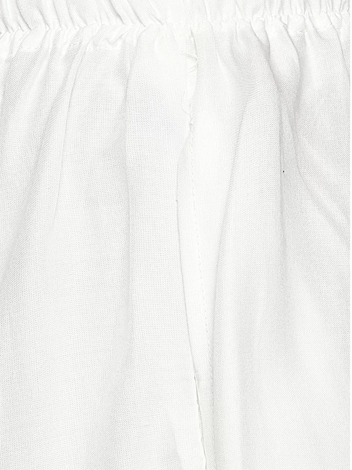 Ishin White Cotton Solid Women's Flared Palazzo