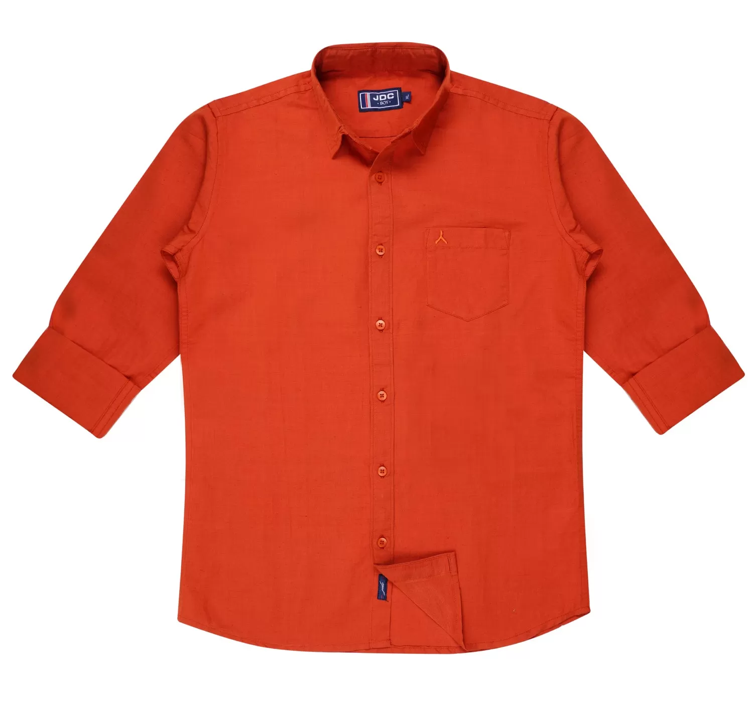 JDC Boy's Orange Solid Shirt