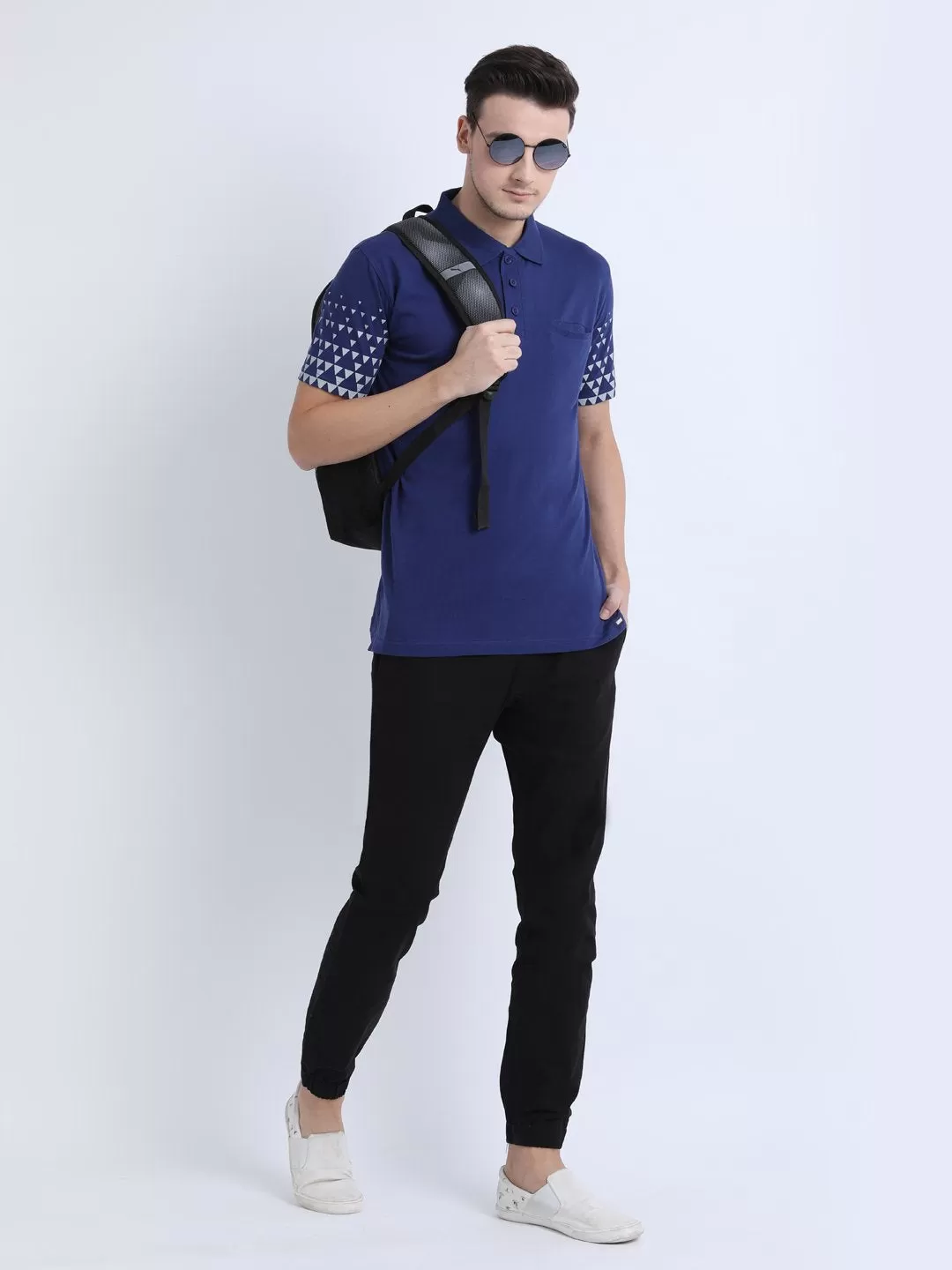 JDC Casual Solid T Shirts-Blue