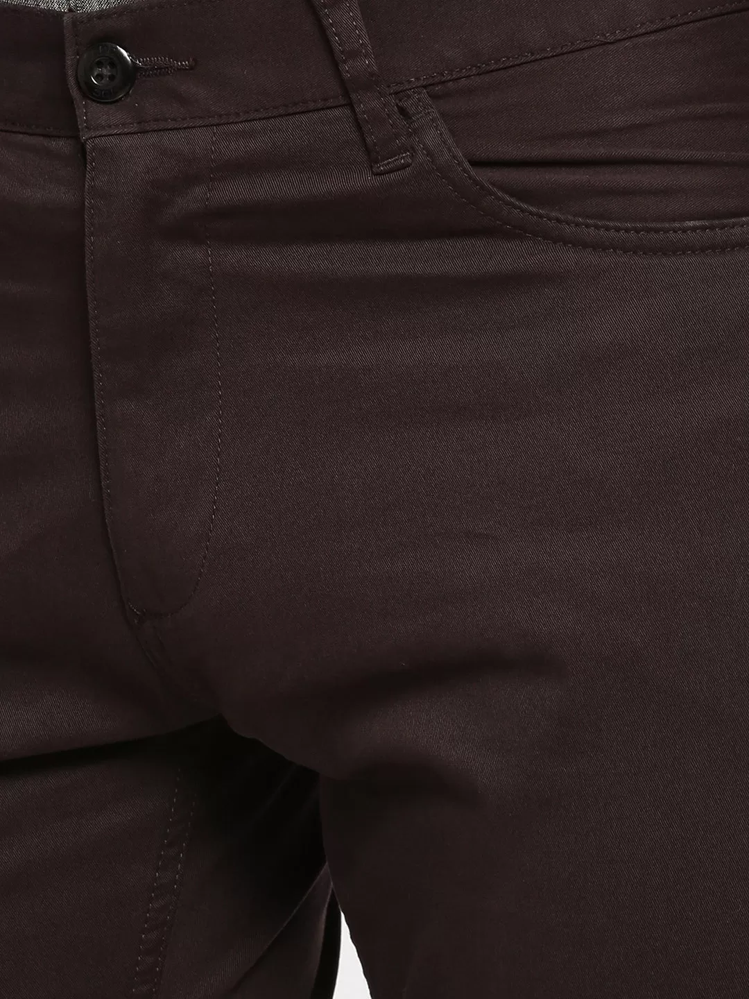 JDC Casual Solid Trouser-Dark Brown