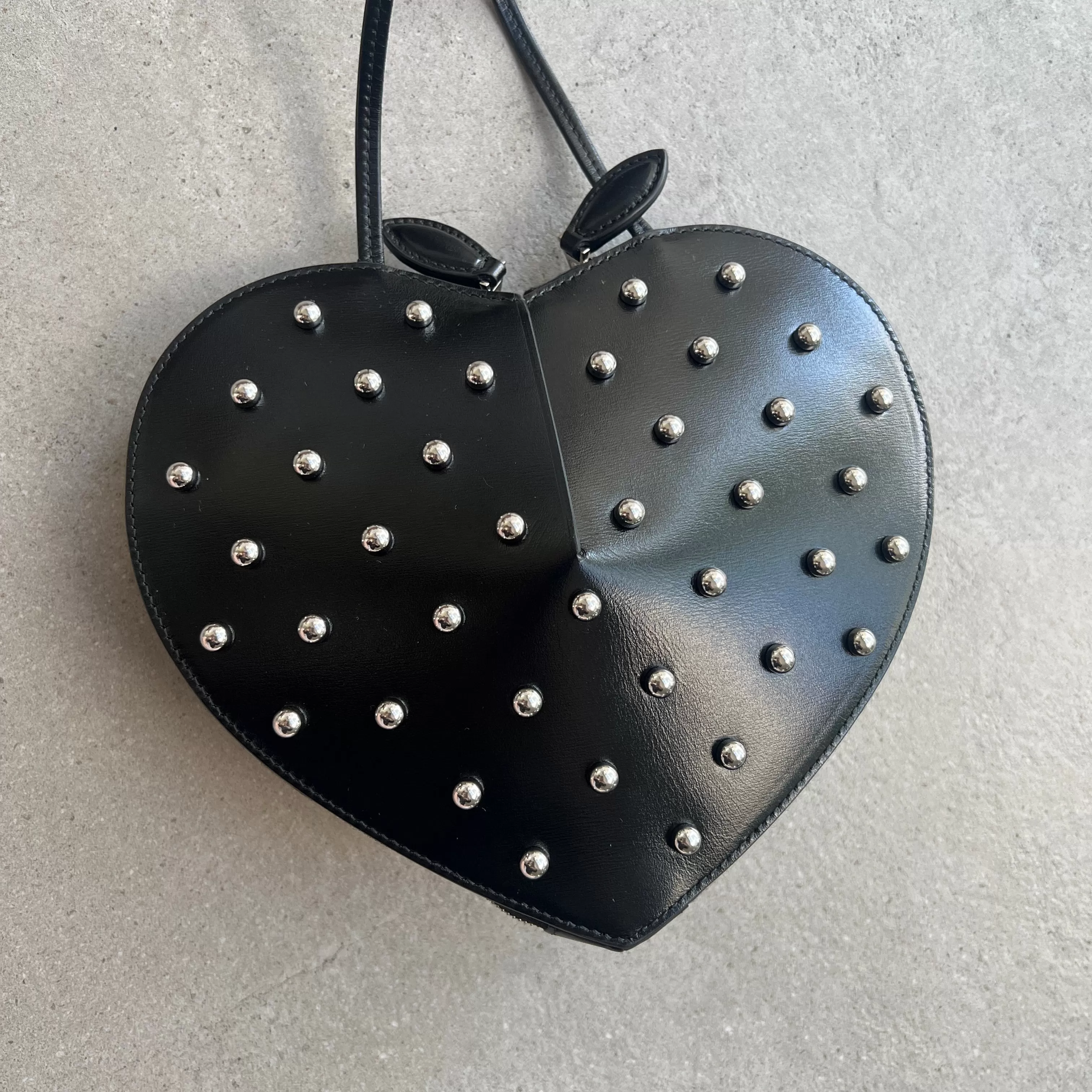 Le Cur Studded Bag, Black Lux Calfskin