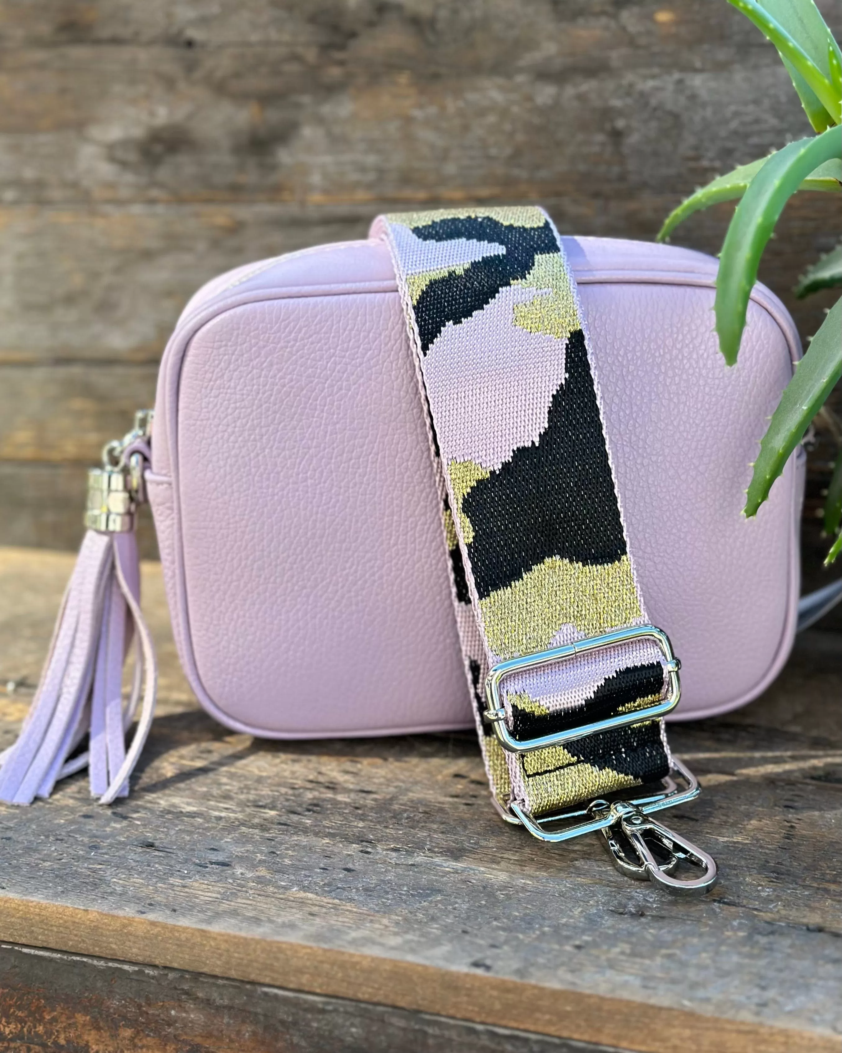 Leather Tassel Bag - Lilac With Silver Finishings