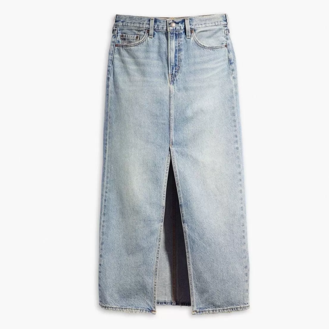 Levi’s ANKLE Column Skirt Please Hold Med Indigo - Worn In