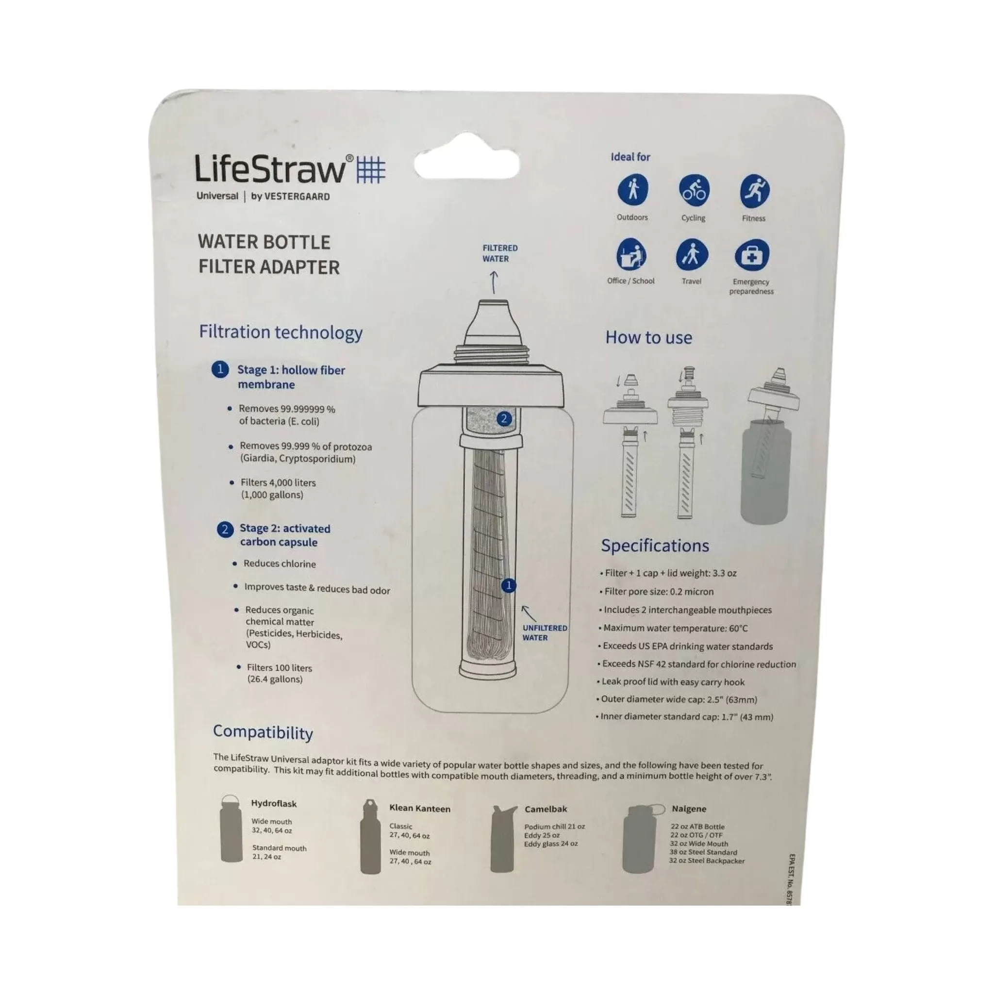 LifeStraw Universal Bottle Adapter Kit - Blue/White