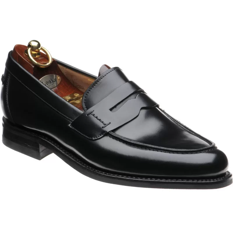 LOAKE 356 Classic apron penny Loafer - Black