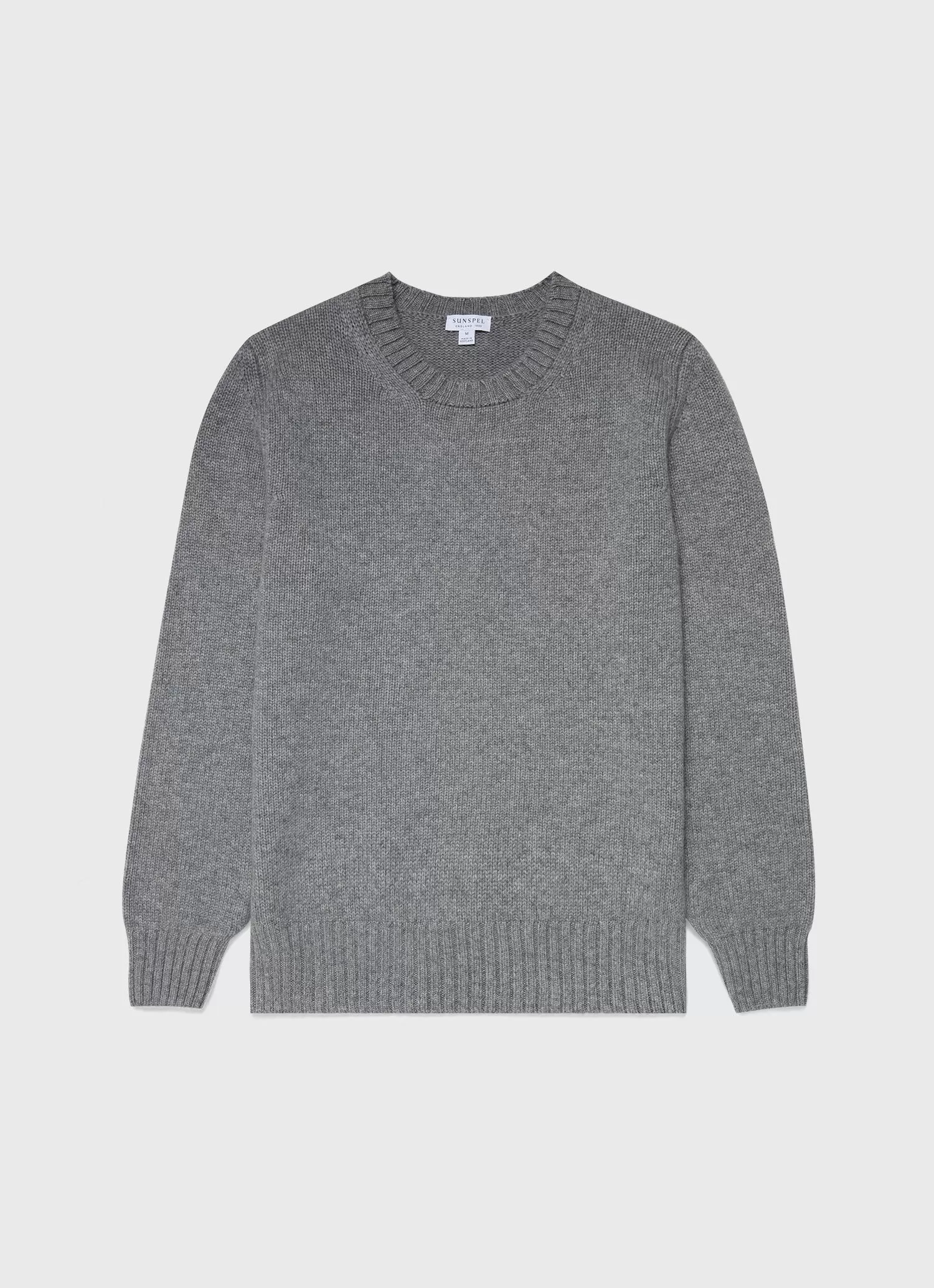 Men's Roxburgh Cashmere Jumper in Mid Grey Melange