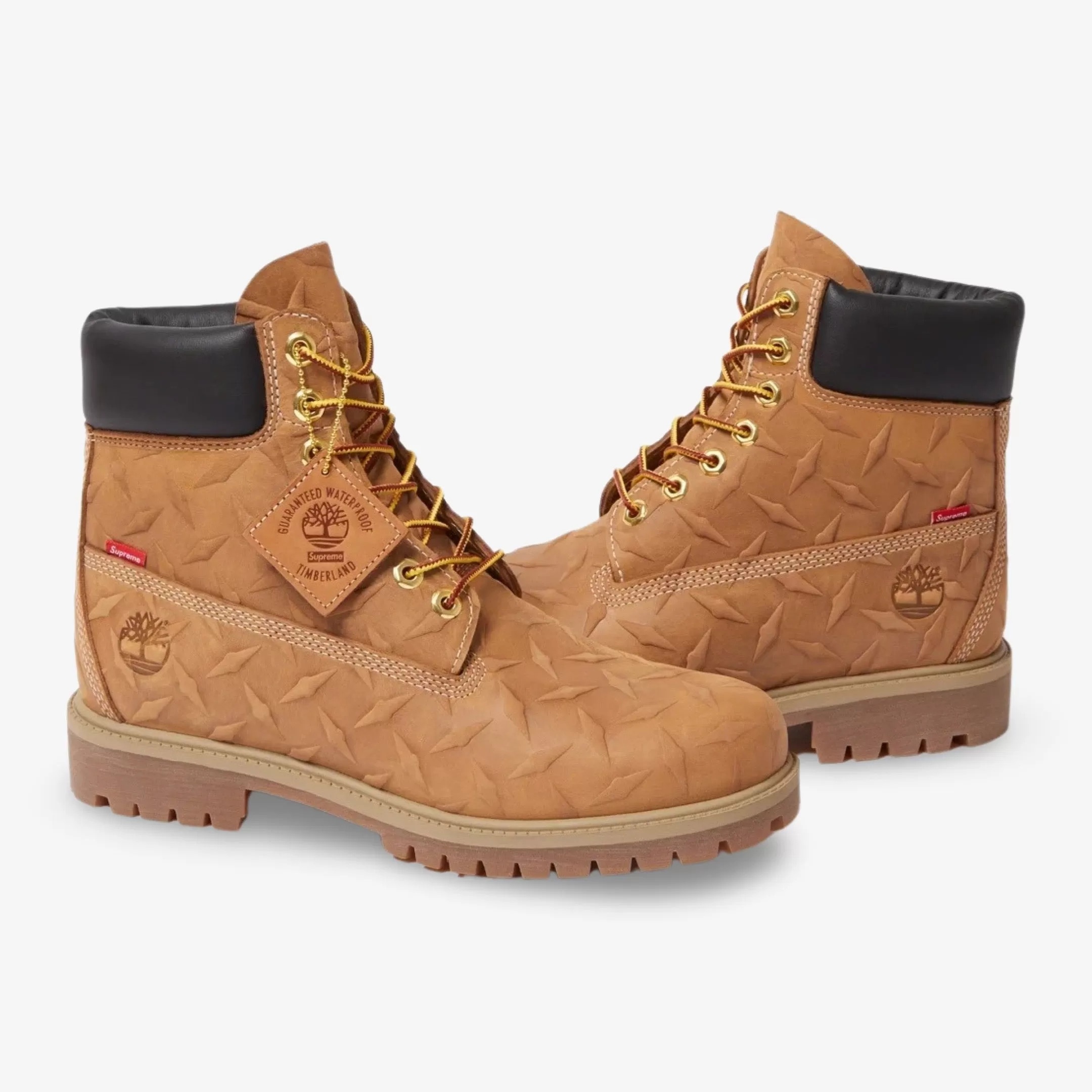 (Men's) Timberland 6 Premium Waterproof Boot x Supreme 'Diamond Plate Wheat' (2023) TB0A6DD4-231