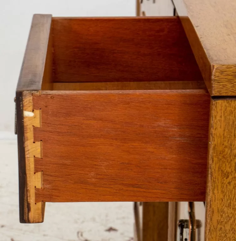 Mid-Century Asian Modern Walnut Kneehole Desk, 60s