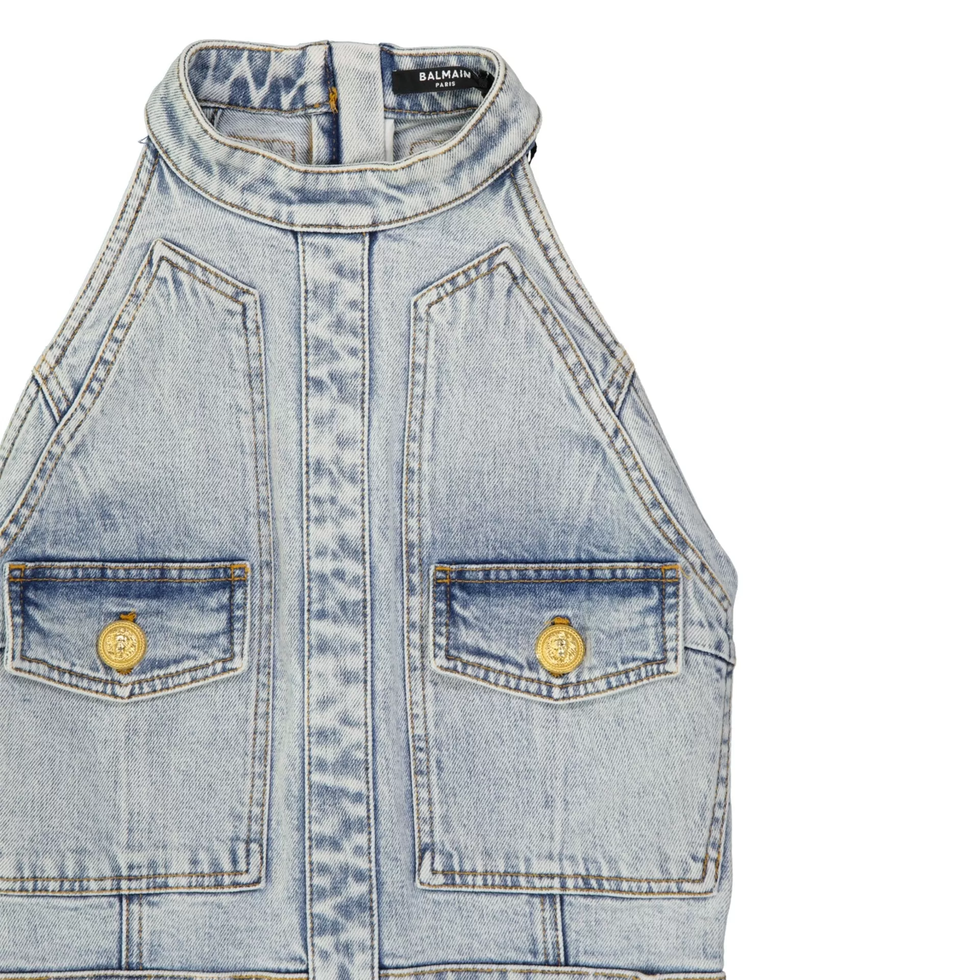 Mini abito in denim Balmain