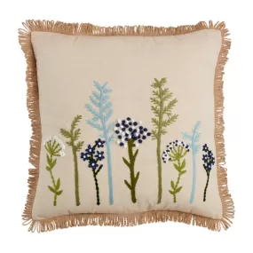 Mud Pie Floral Embroidery Pillow - Square