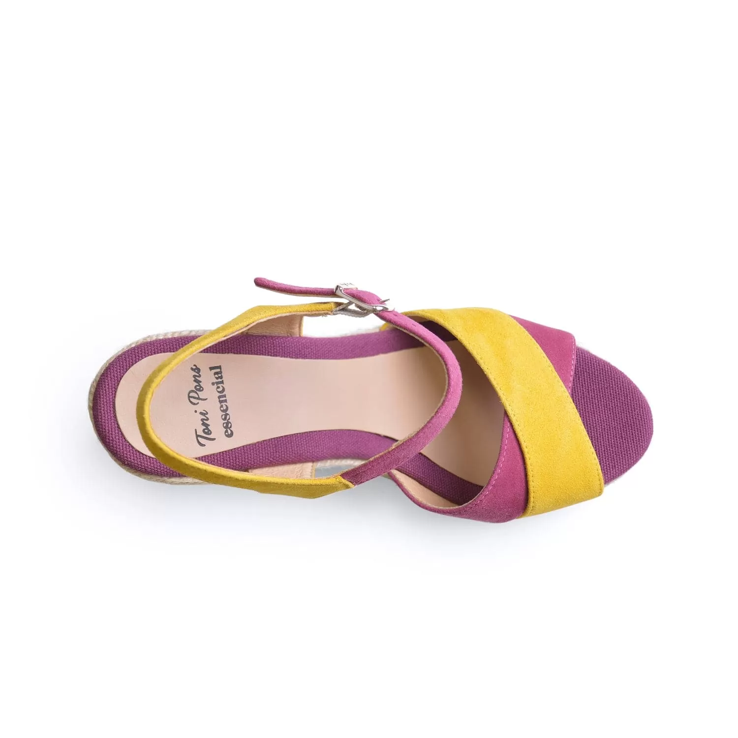 Multicolor Suede Leather Wedge Espadrille for Women - Mar-A